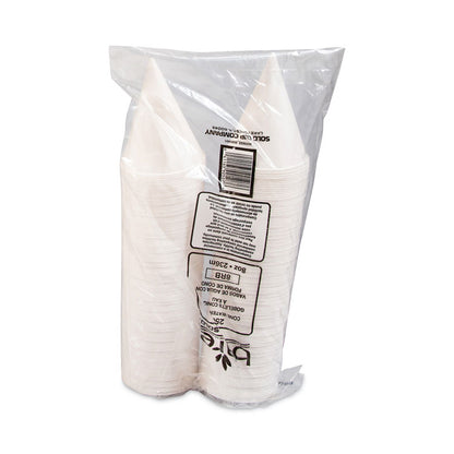 Cone Water Cups, ProPlanet Seal, 8 oz, Paper, White, 250/Bag, 10 Bags/Carton