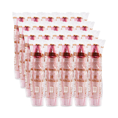 Paper Hot Drink Cups in Bistro Design, 8 oz, Maroon, 50/Pack