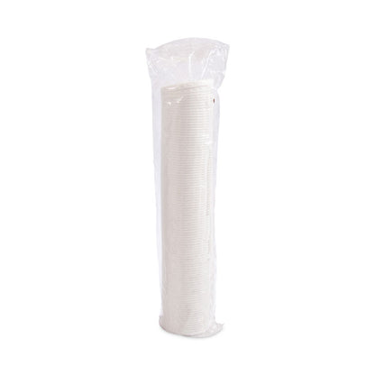 Lift Back and Lock Tab Cup Lids for Foam Cups, Fits 10 oz Solo Trophy Hot/Cold Drink Cups, Plastic, White, 2,000/Carton