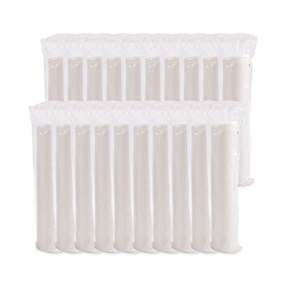 Lift Back and Lock Tab Cup Lids for Foam Cups, Fits 10 oz Solo Trophy Hot/Cold Drink Cups, Plastic, White, 2,000/Carton