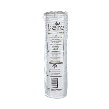 Bare Eco-Forward RPET Deli Container Lids, Recessed Lid, Fits 8 oz Containers, Clear, Plastic, 50/Pack, 10 Packs/Carton