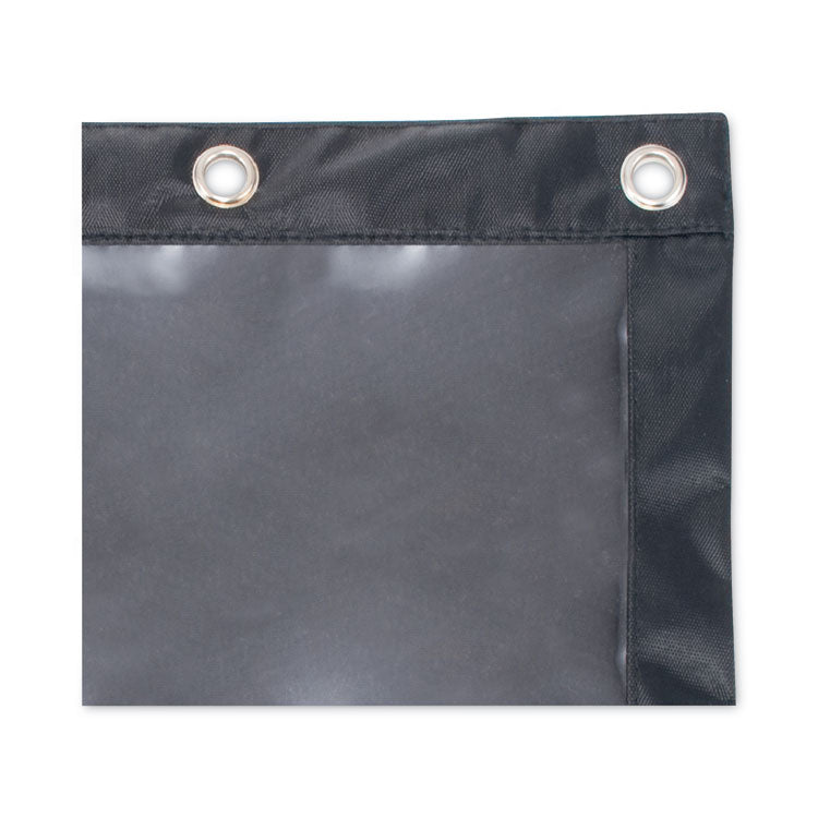 Binder Pencil Pouch, 3-Hole Punched, 10" x 7.38", Black/Clear, 3/Pack