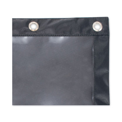 Binder Pencil Pouch, 3-Hole Punched, 10" x 7.38", Black/Clear, 3/Pack