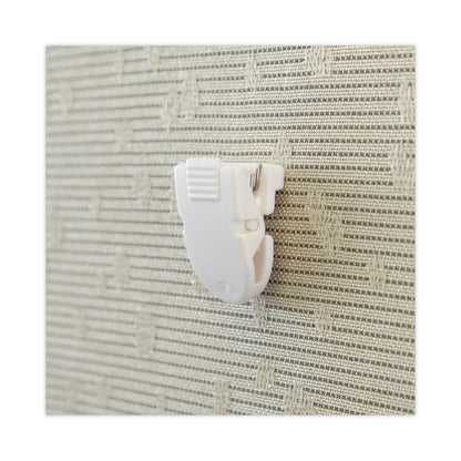 Wall Clips for Fabric Panels, 40 Sheet Capacity, White, 4/Pack