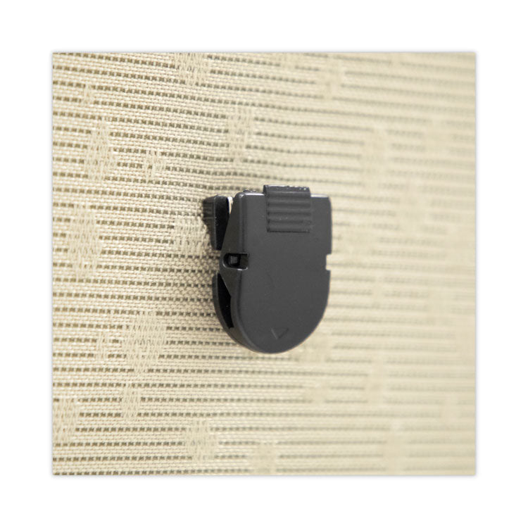 Wall Clips for Fabric Panels, 40 Sheet Capacity, Black, 20/Box