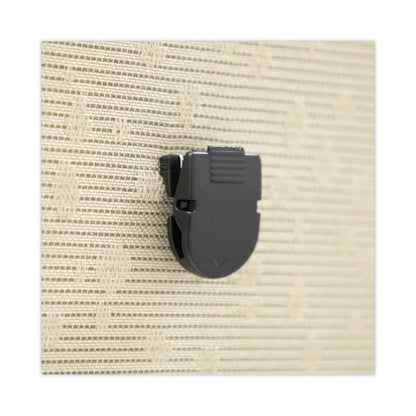 Wall Clips for Fabric Panels, 40 Sheet Capacity, Black, 20/Box
