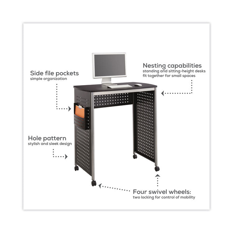 Scoot Stand-Up Desk, 39.5" x 23.25" x 41.75" to 42", Black