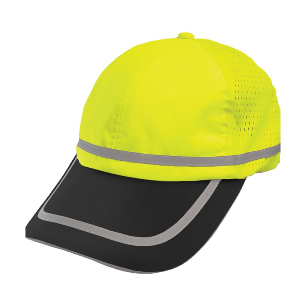 Reflective Apparel by PIP HI-VIS Safety Baseball Hat W/ADJ. Sweatband