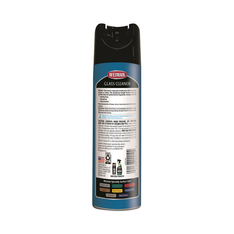 Foaming Glass Cleaner, 19 oz Aerosol Spray, 6/Carton