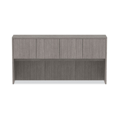 Alera Valencia Series Hutch with Doors, 4 Compartments, 70.63w x 15d x 35.38h, Gray