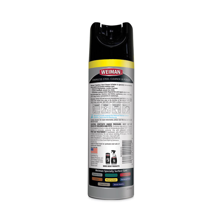Stainless Steel Cleaner and Polish, 17 oz Aerosol Spray, 6/Carton