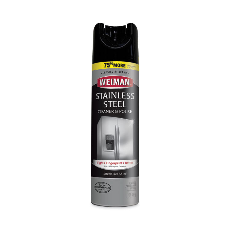 Stainless Steel Cleaner and Polish, 17 oz Aerosol Spray, 6/Carton