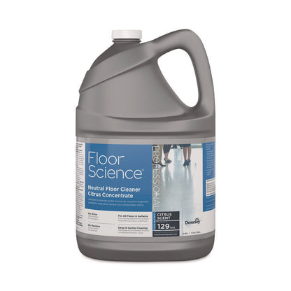 Floor Science Neutral Floor Cleaner Concentrate, Citrus Scent, 1 gal Container, 4/Carton