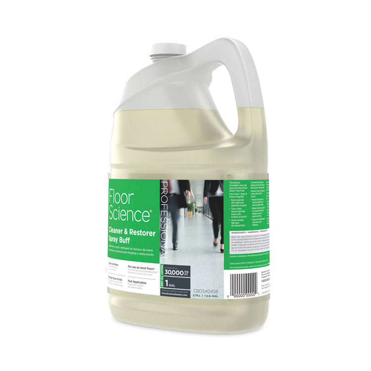 Floor Science Cleaner/Restorer Spray Buff, Citrus Scent, 1 gal Bottle, 4/Carton