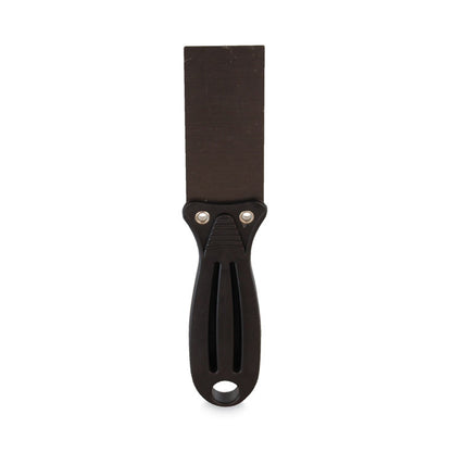Putty Knife, 1.5" Wide, Carbon Steel Blade, Flexible Handle, Black/Silver, 24/Carton