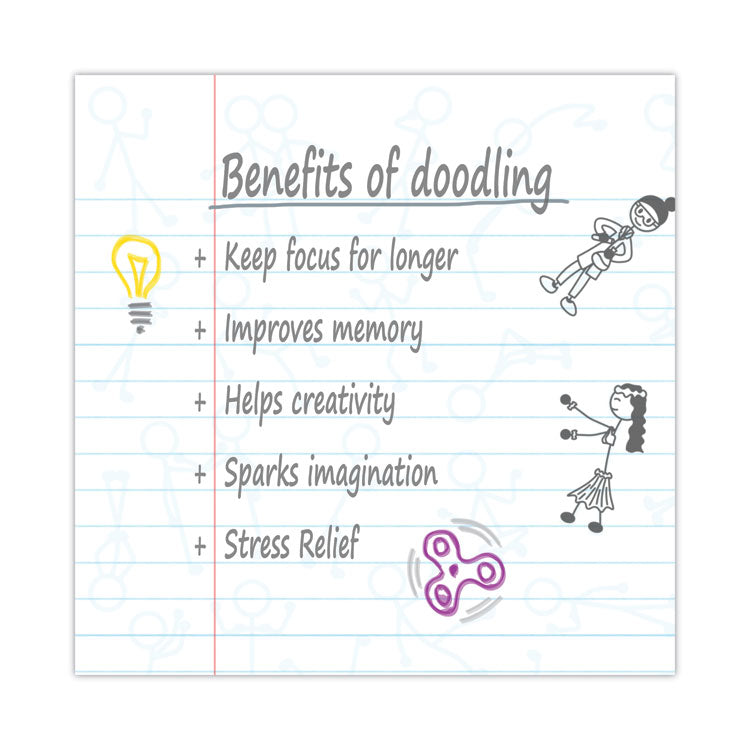 DoodleWrite Notebooks, 1-Subject, Medium/College Rule, White Cover, (60) 11.25 x 9.25 Sheets, 24/Carton
