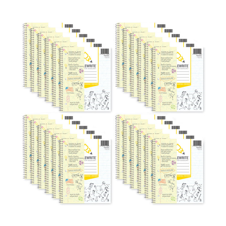 DoodleWrite Notebooks, 1-Subject, Medium/College Rule, White Cover, (60) 11.25 x 9.25 Sheets, 24/Carton
