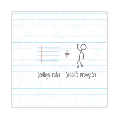DoodleWrite Notebooks, 1-Subject, Medium/College Rule, White Cover, (60) 11.25 x 9.25 Sheets, 24/Carton