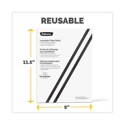 Laminator Cleaning Sheets, 3 to 10 mil, 8.5" x 11", White, 10/Pack