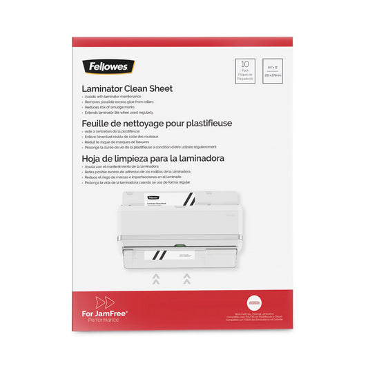 Laminator Cleaning Sheets, 3 to 10 mil, 8.5" x 11", White, 10/Pack