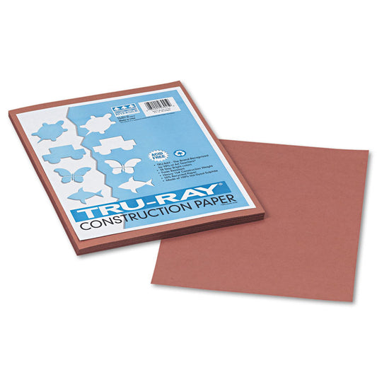 Tru-Ray Construction Paper, 76 lb Text Weight, 9 x 12, Warm Brown, 50/Pack
