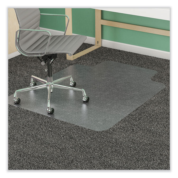 SuperMat Frequent Use Chair Mat for Medium Pile Carpeted Floors, Rectangular with Wide Lip, 46" x 60", Clear, Ships Flat