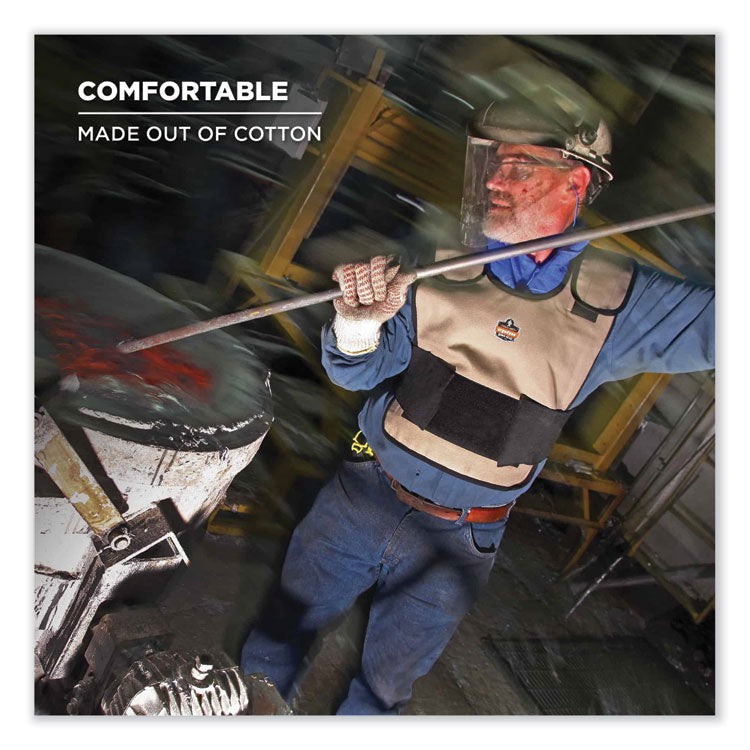 Chill-Its 6235 Standard Phase Change Cooling Vest, Cotton, Large/X-Large, Khaki