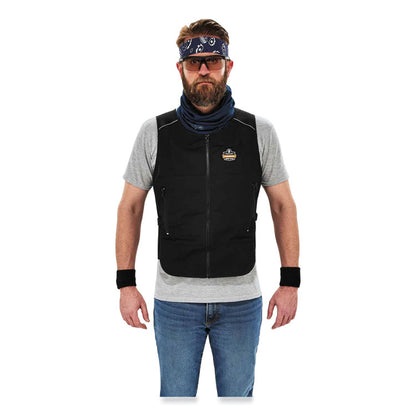 Chill-Its 6255 Lightweight Phase Change Cooling Vest, Cotton/Polyester, Large/X-Large, Black