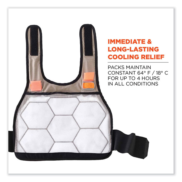 Chill-Its 6215 Premium FR Phase Change Cooling Vest with Packs, Modacrylic Cotton, Small/Medium, Khaki