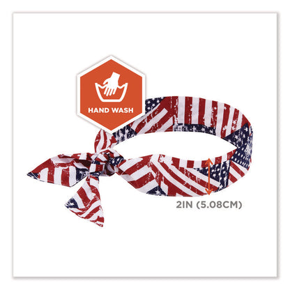 Chill-Its 6700 Cooling Bandana Polymer Tie Headband, One Size Fits Most, Stars and Stripes