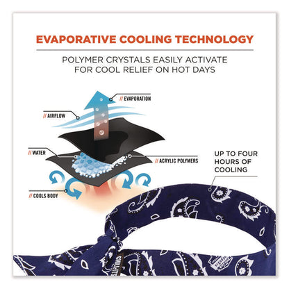 Chill-Its 6700 Cooling Bandana Polymer Tie Headband, One Size Fits Most, Navy Western