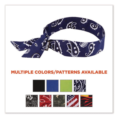 Chill-Its 6700 Cooling Bandana Polymer Tie Headband, One Size Fits Most, Navy Western