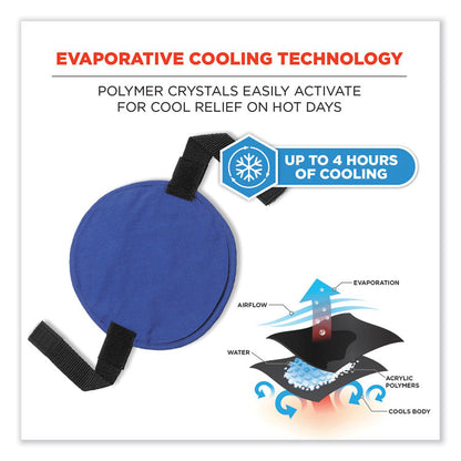 Chill-Its 6715 Hard Hat Cooling Pad - Polymers, 7 x 6.5, Blue