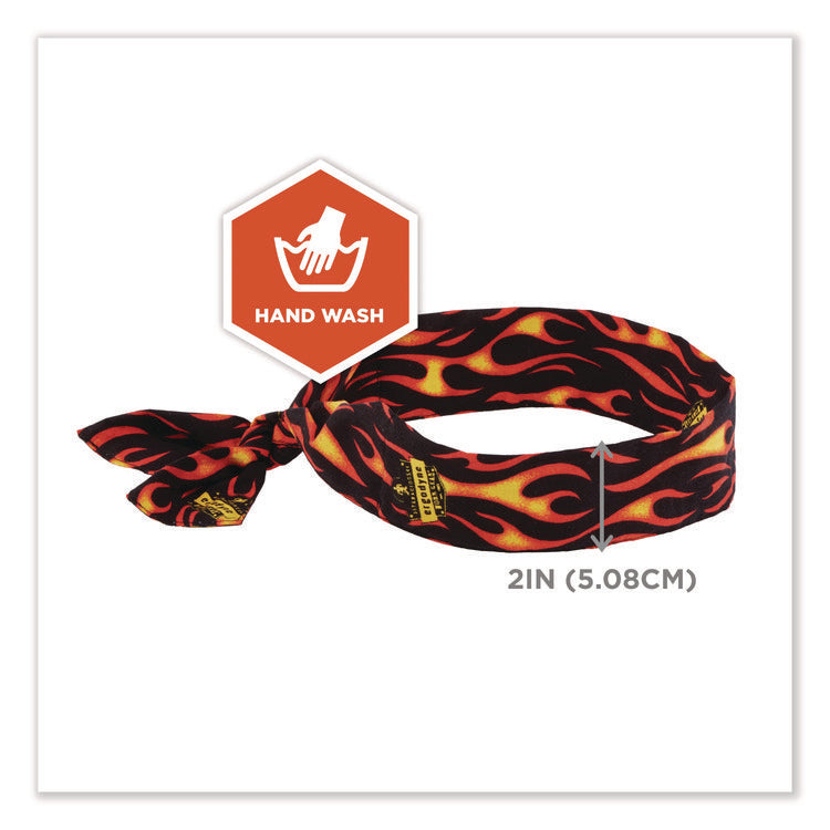 Chill-Its 6700 Cooling Bandana Polymer Tie Headband, One Size Fits Most, Flames