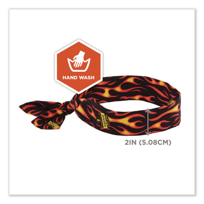 Chill-Its 6700 Cooling Bandana Polymer Tie Headband, One Size Fits Most, Flames
