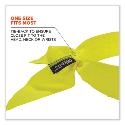 Chill-Its 6702 Cooling Embedded Polymers Tie Bandana, One Size Fits Most, Lime