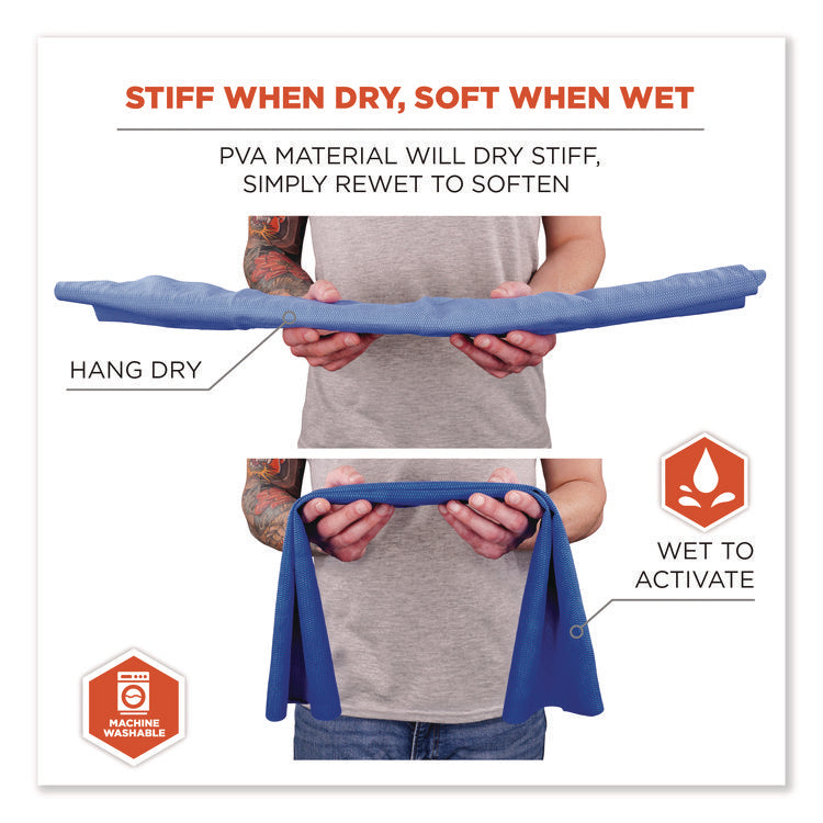 Chill-Its 6603 Evaporative PVA Cooling Band, 29.5 x 4, One Size Fits Most, PVA, Blue