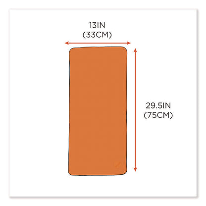 Chill-Its 6602 Evaporative PVA Cooling Towel, 29.5 x 13, One Size Fits Most, PVA, Orange