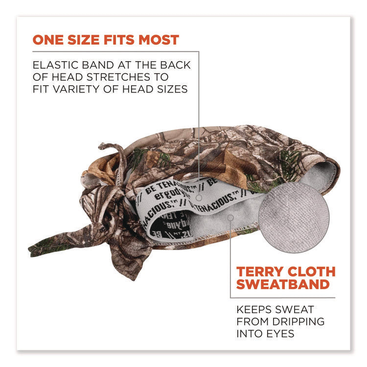 Chill-Its 6615 High-Performance Bandana Doo Rag with Terry Cloth Sweatband, One Size Fits Most, RealTree Xtra