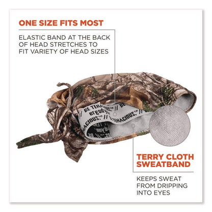 Chill-Its 6615 High-Performance Bandana Doo Rag with Terry Cloth Sweatband, One Size Fits Most, RealTree Xtra