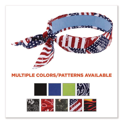 Chill-Its 6700CT Cooling Bandana PVA Tie Headband, One Size Fits Most, Stars and Stripes