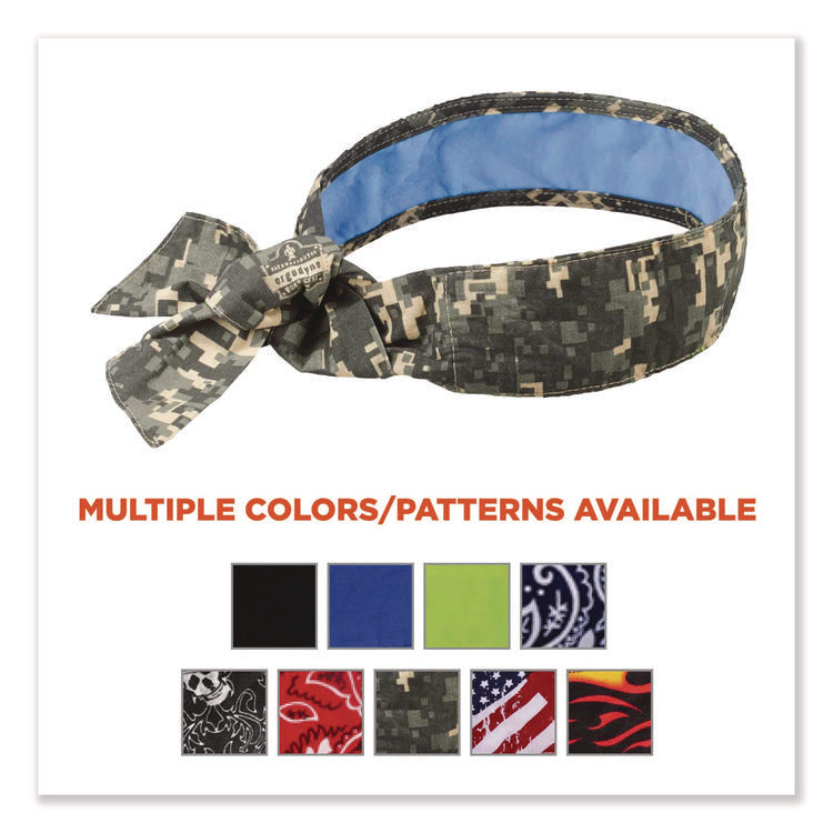 Chill-Its 6700CT Cooling Bandana PVA Tie Headband, One Size Fits Most, Camo