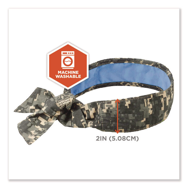 Chill-Its 6700CT Cooling Bandana PVA Tie Headband, One Size Fits Most, Camo