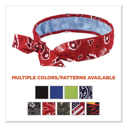 Chill-Its 6700CT Cooling Bandana PVA Tie Headband, One Size Fits Most, Red Western