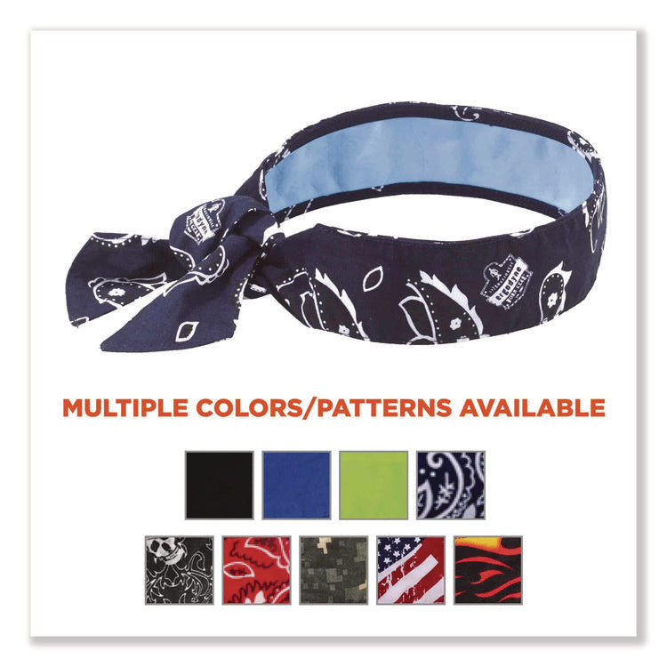 Chill-Its 6700CT Cooling Bandana PVA Tie Headband, One Size Fits Most, Navy Western