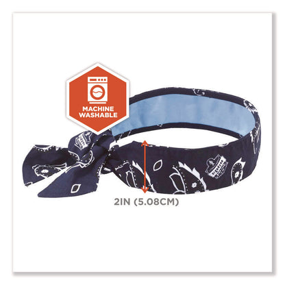 Chill-Its 6700CT Cooling Bandana PVA Tie Headband, One Size Fits Most, Navy Western
