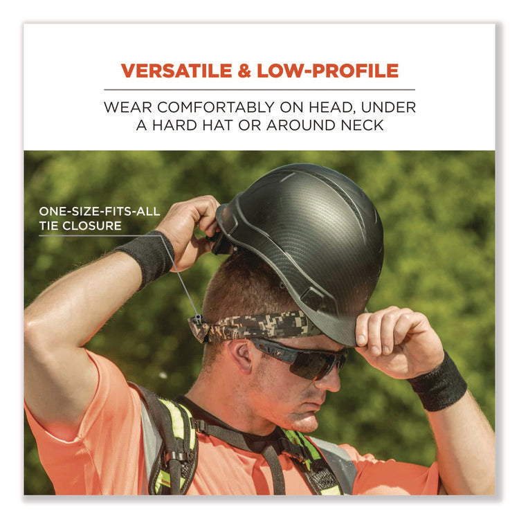 Chill-Its 6700CT Cooling Bandana PVA Tie Headband, One Size Fits Most, Black