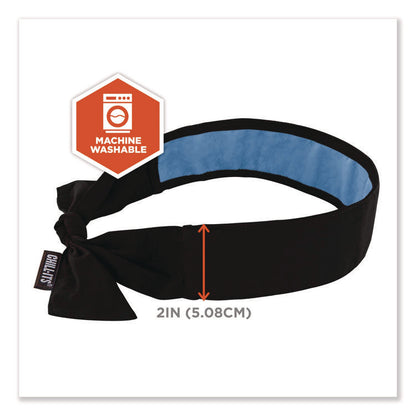 Chill-Its 6700CT Cooling Bandana PVA Tie Headband, One Size Fits Most, Black