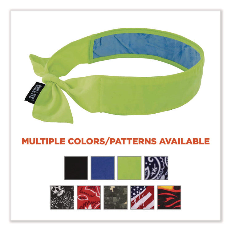 Chill-Its 6700CT Cooling Bandana PVA Tie Headband, One Size Fits Most, Lime