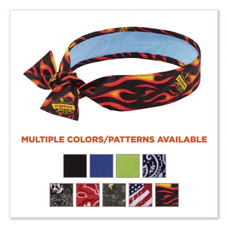 Chill-Its 6700CT Cooling Bandana PVA Tie Headband, One Size Fits Most, Flames